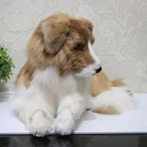 Estatua de cachorro de Border <span class=keywords><strong>Collie</strong></span> de <span class=keywords><strong>pastor</strong></span> alemán realista sentado/De pie, accesorio de película de piel Real, decoración de jardín de resina sólida para el hogar - Product Image 6