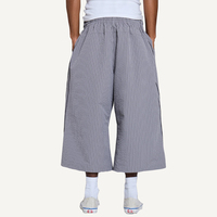 Shorts Bermuda Baggy en Molleton à Carreaux Gaufre avec Passepoil, Coupe Ample 3/4 pour Homme, Personnalisables par le Fabricant