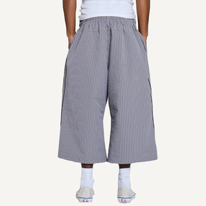 Pantalones Cortos Bermuda de Hombre Personalizados de Fabricante, Holgados, Estilo Jogger, con Diseño Waffle y Ribete a Cuadros, Largo Capri 3/4 - Product Image 3