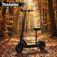 Patinete Eléctrico Plegable para Adultos con Asiento, Batería de 48V, Patinete Eléctrico Portátil para Paseos por el Vecindario y Desplazamientos Diarios