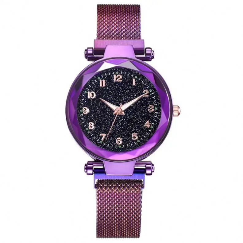 Arabische Cijfers Vrouwen Horloges Magnetische Sterrenhemel Vrouwelijke Klok Quartz Polshorloge Mode Dames Polshorloge