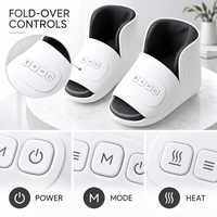 Masseur électrique sans fil pour pieds et mollets avec housse réglable, compression d'air à 360°, vibration, pétrissage Shiatsu, double chaleur