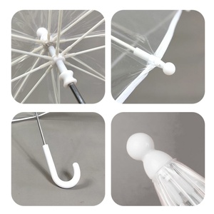 Lightweight Clear PVC Adults Umbrella Metal Fiberglass <b>Frame</b> 190T Pongee Customizable Color-Modern Strong Straight Style Manual - Product Image 6