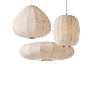 Lámpara Colgante de Acero Inoxidable con Tela de Seda Estilo Japonés Wabi-Sabi, Estética de la Dinastía Song, para Restaurante, Salón de Té - Product Image 5