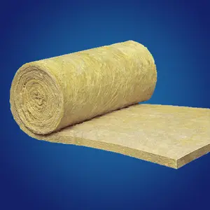 25-150mm Thermal Insulation Sound Absorption Rock Wool Insulation Roll Felt Rock Wool Blanket 60-150 Kg/M3