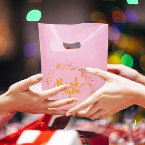 Bolsas de Plástico de Agradecimiento para Mercancía, Bolsas de Regalo para Fiestas, Dulces y Galletas con Asa Troquelada para Fiestas de Cumpleaños, Baby Shower y Bodas - Product Image 3