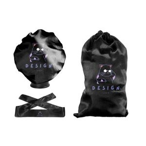 Gorros Personalizados de Satén de Doble Capa Reversibles para Niños y Adultos, Pañuelos para la Cabeza, Envolturas para el Cabello, Bolsas de Satén, Gorros Personalizados - Product Image 1