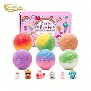 Bombe de bain personnalisée sans étiquette, naturelle, surprise magique, arc-en-ciel, bulles, jouet pour enfants à l'intérieur, cadeau - Product Image 1
