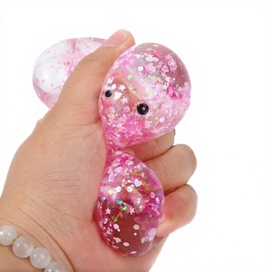 NEW Eco-friendly Maltose Sequin Bunny <b>Squeeze</b> <b>Ball</b> Toy-Soft Stretch Sensory Fidget Toy for Kids Adults Promotional Gift - Product Image 2