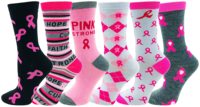 Chaussettes de sensibilisation au cancer du sein pour femmes Chaussettes de sport souples à ruban rose