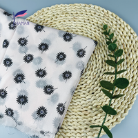 Tissu en Crêpe de Georgette 100% Rayonne - 60 g/m² Ultra-Léger Effet Plume Imprimé Numérique Motif Floral Respirant Séchage Rapide