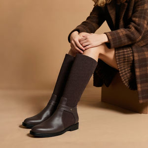 Damenstiefel Plateau Strick Overknee-Stiefel für Herbst Winter Schuhe Damen Blockabsatz Sockenstiefel Schuhe Damen - Product Image 4