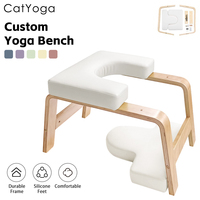 Chaise d'inversion pour yoga, banc d'exercice manuel en bois blanc, équipement de fitness pour l'entraînement et le soutien sportif