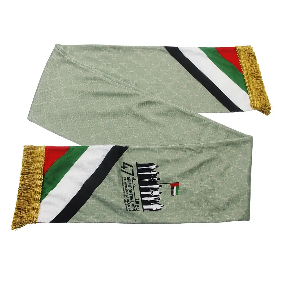 Factory Marketing Oem Futebol Futebol Fan Scarf Unisex Adulto Plain poliéster impressão logotipo cetim Lenços