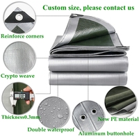Bâche en PEHD Vert Argenté Imperméable pour Jardin, Balcon, Terrasse – Tissu de Protection pour Moto et Plantes Contre la Pluie