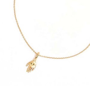 Bijoux fins à la mode en argent Sterling 925 or 18 carats Vermeil naturel vert péridot Hamsa main pendentif âme fiançailles fête de mariage - Product Image 3