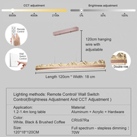 Suspension LED linéaire suspendue de 1200 mm, 1500 mm, 1800 mm avec abat-jour en acrylique inspiré des montagnes, lampe LED suspendue de 70 W pour restaurant