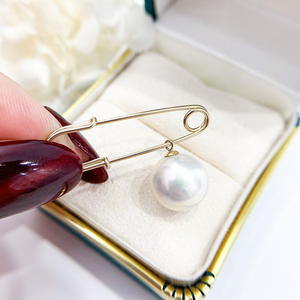 14K Gold-Plated DIY Pearl Accessories 8-12 Beads Pendant <b>Brooch</b> with Empty Support Process Cast Gold-<b>Fashion</b> <b>Brooches</b> - Product Image 1