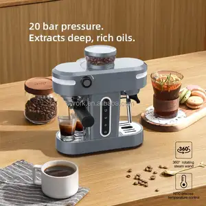 Kahve makinesi Espresso makinesi küçük mutfak aletleri 1.4L akıllı Espresso makinesi kahve makineleri ile süt köpürtücü değnek