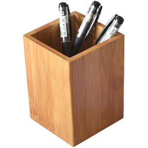 Bambus Holz Schreibtisch Stift halter Ständer Niedlichen Tisch Stift halter Mehrzweck Verwendung Bleistift Cup Pot Desk <span class=keywords><strong>Organizer</strong></span> - Product Image 3