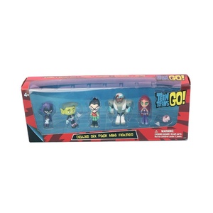 Lot de 6 figurines décoratives de dessins animés, modèles de jouets en vinyle, Titans Land, pour décoration de gâteaux - Product Image 1