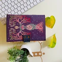 Mère de la terre Vintage cuir Journal cahier livre des ombres A5 taille vierge sans doublure coloré Deckle bord papier Journal Type