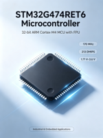 STM32G474RET6 MCU ARM Cortex-M4 de 32 bits con FPU, 170 MHz 213 DMIPS, aceleradores de hardware CORDIC y FMAC, 1.71V-3.6V, paquete LQFP-64