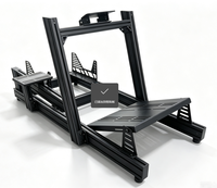 Cockpit de simulateur de course complet en profilé aluminium 4080 avec siège baquet inclinable et base universelle pour volant