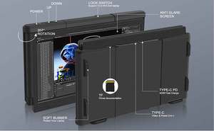 <span class=keywords><strong>OFIYAA</strong></span> <span class=keywords><strong>P2</strong></span> PRO 13.3 pouces Triple moniteur Portable pour extension d'écran d'ordinateur Portable 1080P type-c Plug and Play - Product Image 4