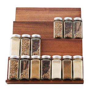 2025 新款 AY 竹制可调节储物调料架收纳架展示架 OEM <span class=keywords><strong>3</strong></span> 层竹制厨房配件白色 - Product Image 2