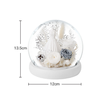 Rose éternelle en forme de robe de mariée, cadeau créatif pour la Saint-Valentin, la confession, l'anniversaire de petite amie, ou comme ornement décoratif pour la maison