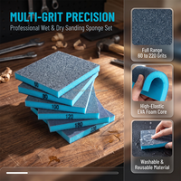 Matériel de polissage abrasif en carborundum industriel, feuilles de ponçage en éponge 120x98mm pour le ponçage du métal et du bois
