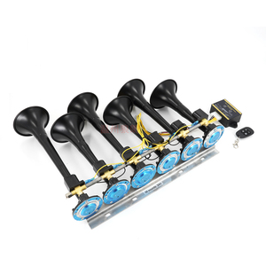 Klaxon électrique 12V à 6 tuyaux avec haut-parleur coaxial, télécommande sans fil, 36 mélodies, 130 dB, universel pour voitures, camions, bateaux, SUV - Product Image 4