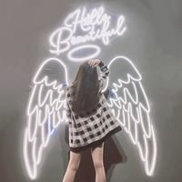Kexian Ailes d'Ange personnalisées Lampe néon décorative artistique pour la maison Logo Boutique Bar LED Ailes d'Ange Enseignes néon LED