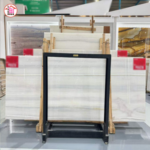 Dalle d'onyx blanc naturel d'<span class=keywords><strong>Athènes</strong></span>, pierre de jade translucide rayée pour décoration murale rétroéclairée, idéale pour un intérieur minimaliste et luxueux. - Product Image 2