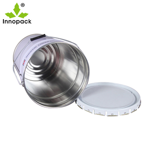 Seau à peinture conique vide de 20 L, bidon en tôle de 5 gallons, seaux, barils avec bord frisé pour l'huile - Product Image 1