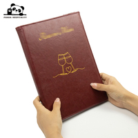 Couverture de menu en cuir PU avec coins de style album photo et dorure à chaud personnalisée, impression personnalisée, passage facile entre les pages, Panda Hospitality Custom