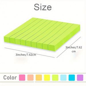 Cute Assorted Vibrant Color Lined Sticky Notes Multicolor Adhesive <b>Memo</b> <b>Pads</b> Customizable Office School Stationery - Product Image 2