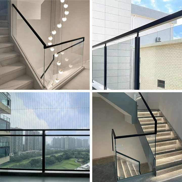 Aluminum U Channel Railing for Frameless Glass Balustrade