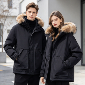 Parka Unisex Oversize Vintage con Cappuccio e Bordo in Pelliccia, Giacca Invernale Spessa e Calda, Antivento, con Patta Antipioggia, Tasche con Zip, Lunghezza Media, Personalizzabile - Product Image 1