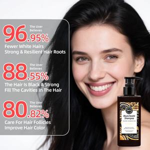 Extractos de plantas orgánicas 250Ml Black Reishi & Fo-Ti Champú espesante Promueve la producción de melanina para el <span class=keywords><strong>tratamiento</strong></span> de canas - Product Image 5