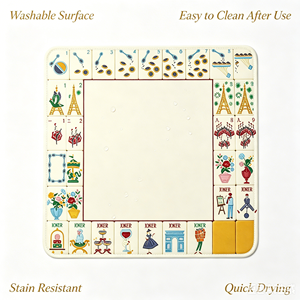 <b>Foldable</b> Washable Luxury 31.5 Inch Square Mahjong Mat Rubber <b>Game</b> <b>Table</b> Cover for 4 Players Home Party - Product Image 5