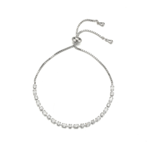2026 New Arrival Eco-friendly Square and Elongated Zircon Brass Chain Gold <strong>Bracelet</strong> with Adjustable <strong>Drawstring</strong> for Woman Jewelry - Product Image 3