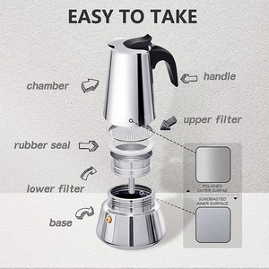 <span class=keywords><strong>Cafetière</strong></span> <span class=keywords><strong>italienne</strong></span> portable en acier inoxydable, <span class=keywords><strong>grande</strong></span> <span class=keywords><strong>capacité</strong></span>, pour usage domestique, professionnel et hôtelier - Product Image 2