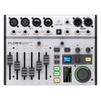 Console de mixage numérique Behringer FLOW 8 à 8 entrées, contrôle par application Bluetooth, faders de canal de 60 mm, 2 processeurs d'effets, interface USB/audio, égaliseur 4 bandes
