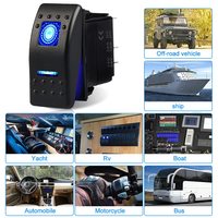 Interrupteur à bascule étanche 12V-24V 20A ARB 5P bleu pour feux de recul