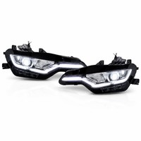 12V 35W 4600 Lumens LED Headlamp for Chevrolet Camaro SS 2018-2022 Smoked Black Housing L Shape DRL for Camaro SS Headlights
