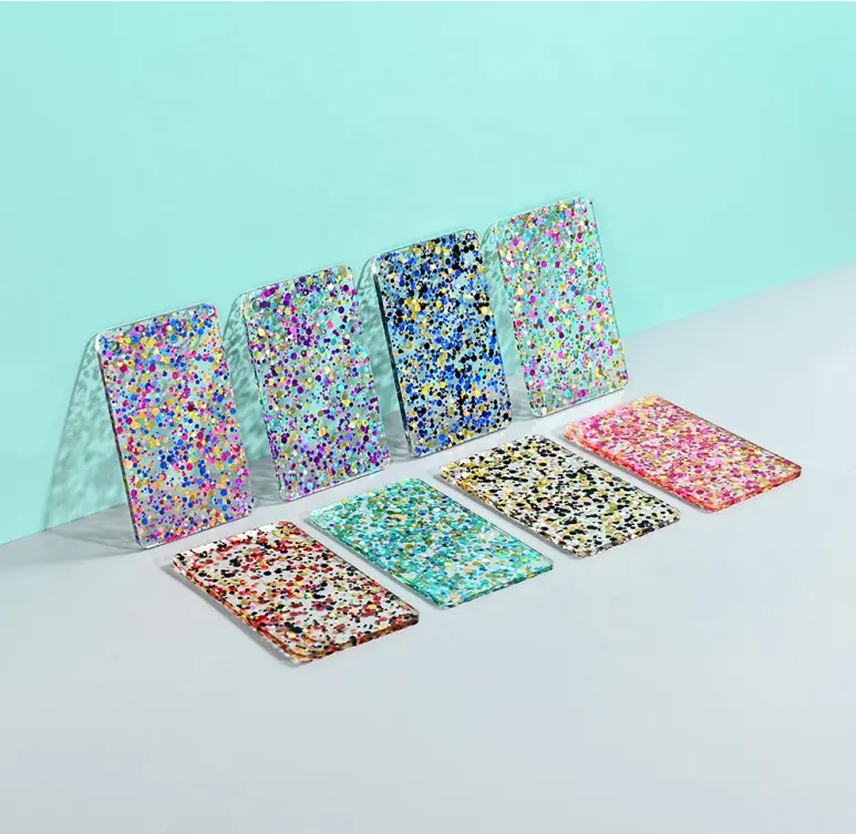Prezzo di fabbrica foglio Glitter acrilico PMMA Perspex colato Multi trasparente colorato