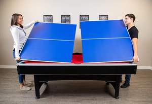 Multijuego de tenis de mesa <span class=keywords><strong>y</strong></span> billar de 7 pies con fieltro rojo <span class=keywords><strong>y</strong></span> superficie de tenis de mesa azul. Incluye tacos, paletas <span class=keywords><strong>y</strong></span> pelotas - Product Image 6