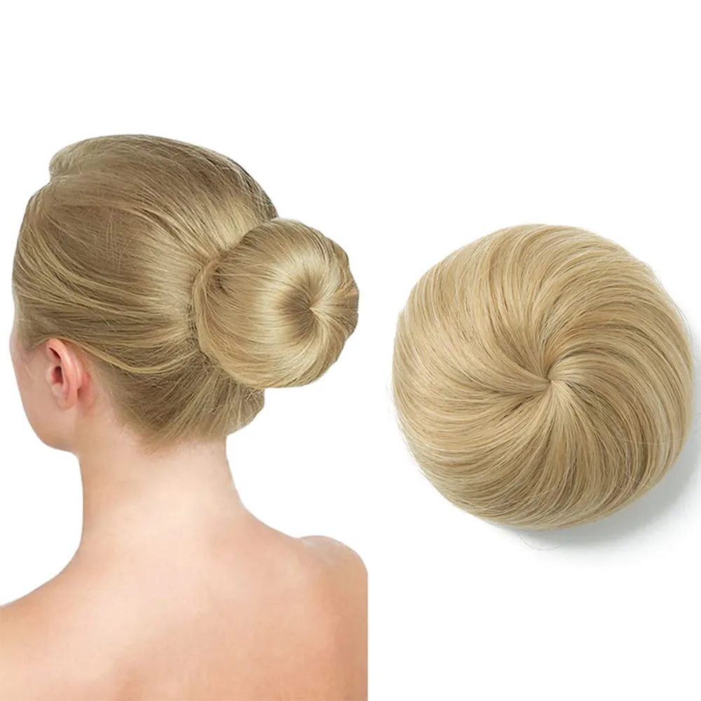 Capelli sintetici Bun Updo Donut chignon pezzo di capelli coulisse estensioni del panino di balletto finto per le donne ragazze signora